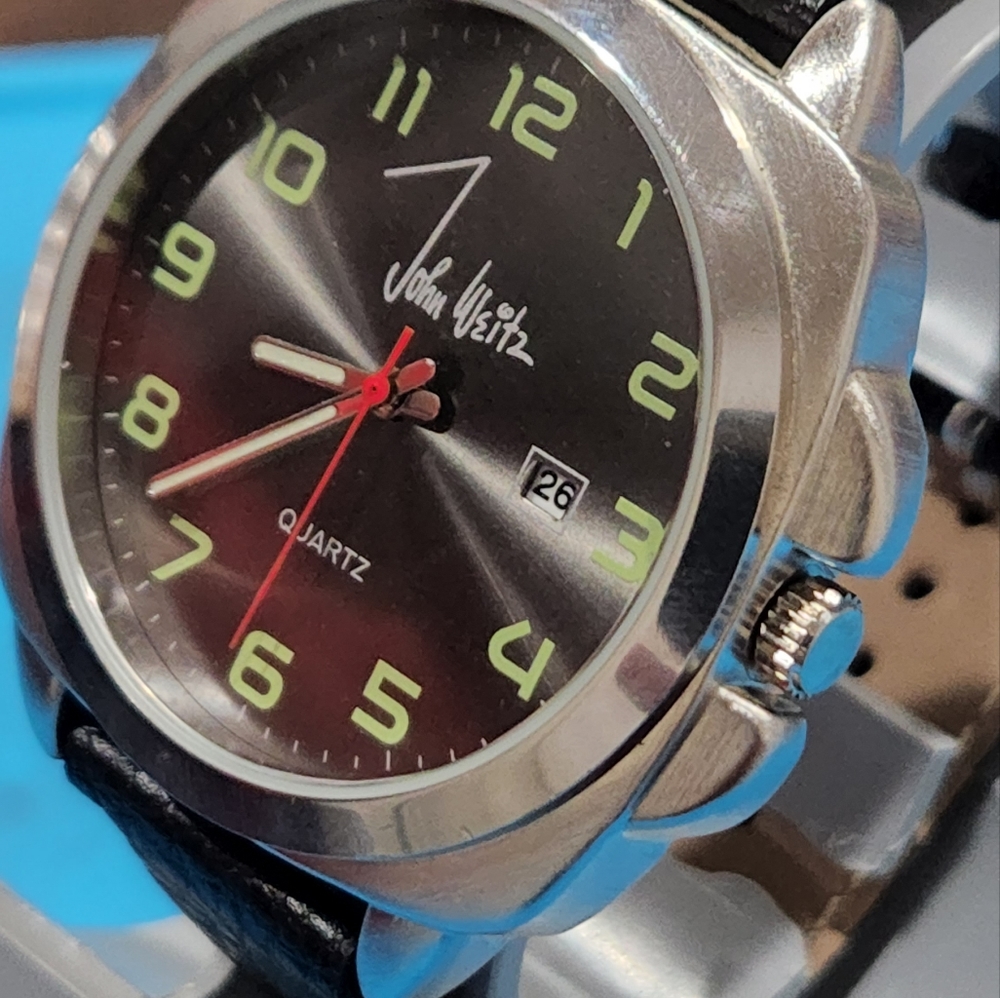 John Weitz Men's Watch Panerai Pam style Quartz fresh battery Watch Pre-owned go - Picture 2 of 7